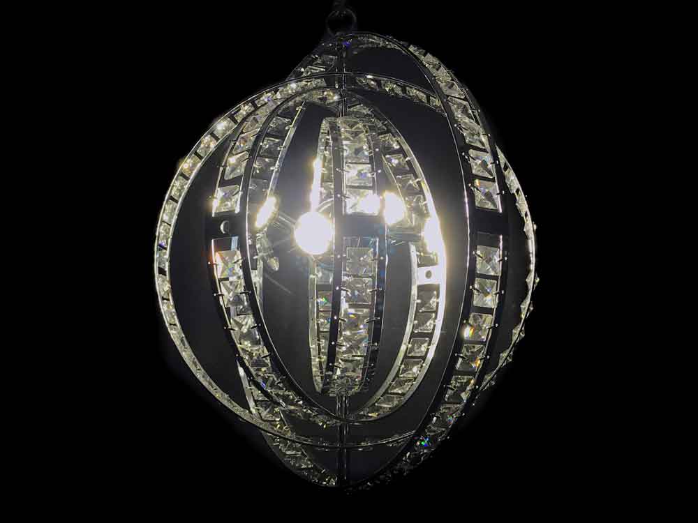 Vertical Loop 8 Light Crystal Chandelier