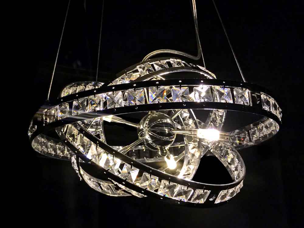 Horizontal Loop 5 Light Crystal Chandelier