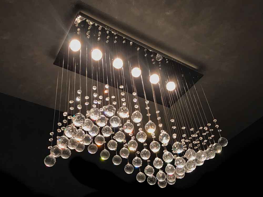 Wave 6 Light Crystal Pendant